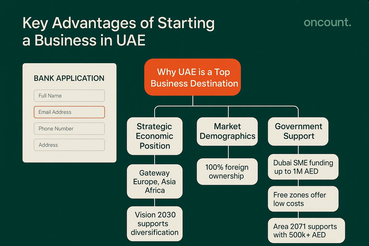Infographic detailing the key reasons why the UAE offers exceptional small business opportunities.